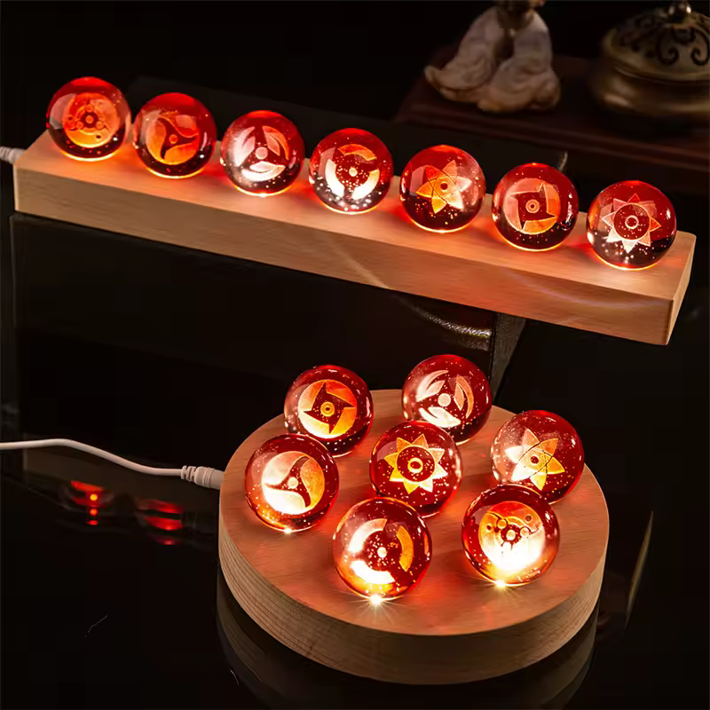 Naruto Sharingan Crystal Ball Set – 7pcs LED Light Display - Anime Merchandise Buy Online at Weebs