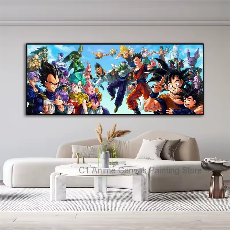 Dragon Ball - Wall Art – World Martial Arts Association Super Saiyan Family Canvas Poster High Quality Collectible Buy Online at Anime Weebs - View 2
