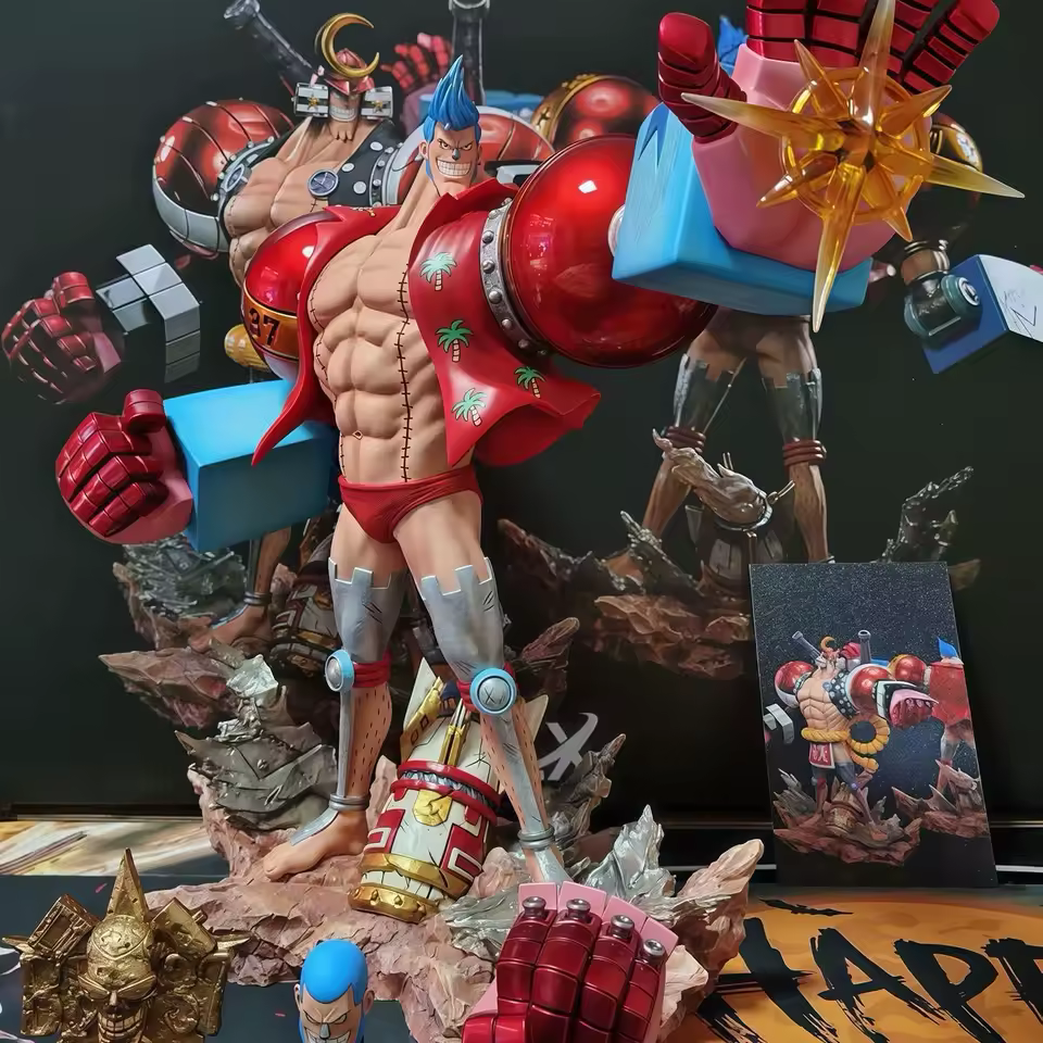 One Piece - Franky GK Statue | 28cm Double-Head PVC Figure High Quality Collectible Buy Online at Anime Weebs - View 3