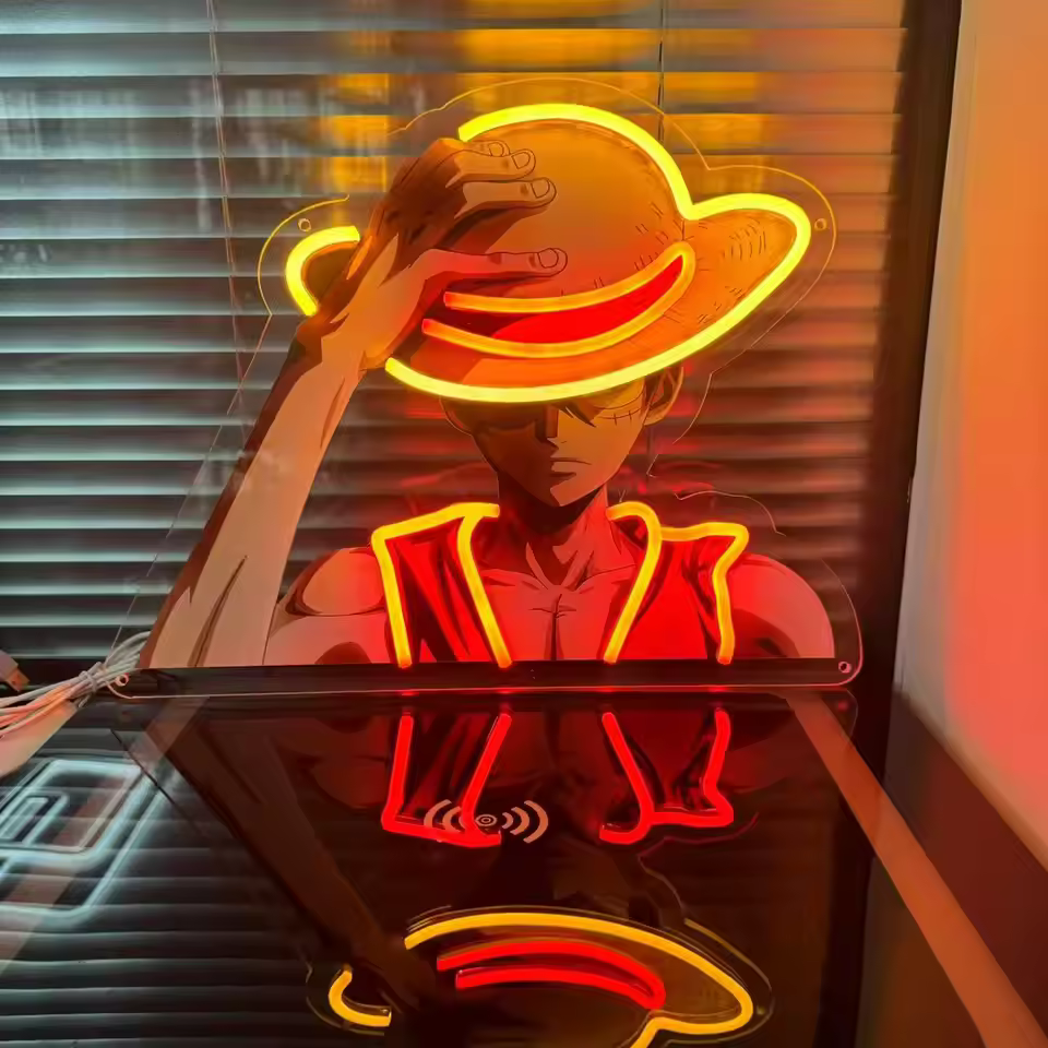 One Piece - Luffy Neon Sign – USB Powered LED Wall Light for Game Rooms & Bedrooms Anime Merchandise Buy Online at Weebs